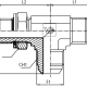 Адаптер тройник  JIC(ш) 3/4" - BSPP(ш) 3/8" o.r.+ контргайка - JIC(ш) 3/4" (Vitillo SPA)