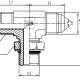 Адаптер тройник  JIC(ш) 1.5/16" - JIC(ш) 1.5/16" - Metric(ш) 33X2 o.r.+ контргайка (Vitillo SPA)