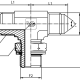 Адаптер тройник  JIC(ш) 1.5/16" - JIC(ш) 1.5/16" - Metric(ш) 33X2 o.r.+ш+ контргайка (Vitillo SPA)